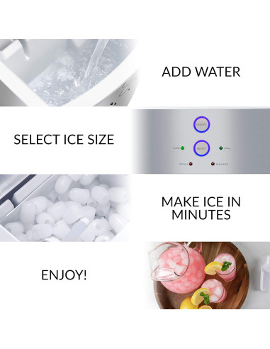 Máquina de Hielo Igloo IGLICEB33SS - 14,97 kg/día - Acero Inoxidable