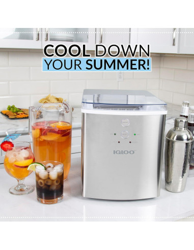 Máquina de Hielo Igloo IGLICEB33SS - 14,97 kg/día - Acero Inoxidable