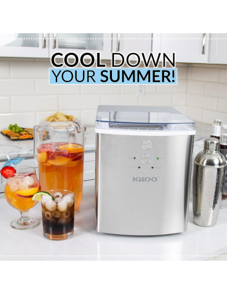 Máquina de Hielo Igloo IGLICEB33SS - 14,97 kg/día - Acero Inoxidable