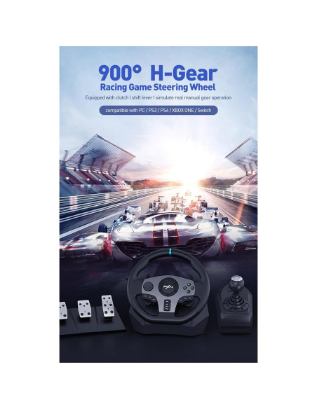Volante de Carreras PXN V9 con Pedales y Palanca 270/900