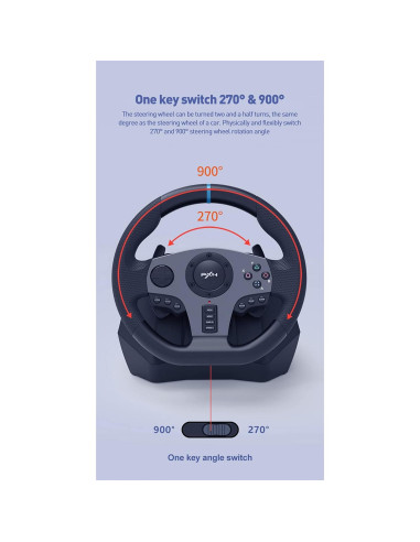 Volante de Carreras PXN V9 con Pedales y Palanca 270/900