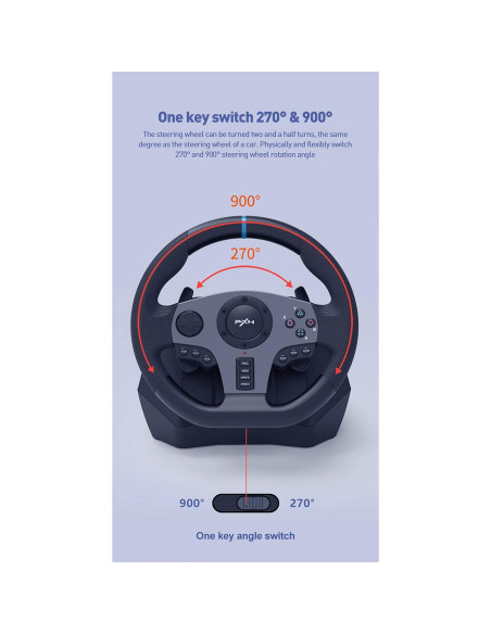 Volante de Carreras PXN V9 con Pedales y Palanca 270/900