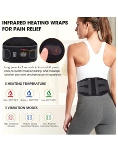 Cinturón Calentador CUEHEAT Inalámbrico Masaje 134 cm Negro 2