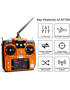 Transmisor Radiolink AT10II 12 Canales 2.4GHz para RC 2