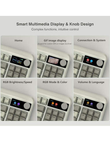 Teclado Gaming Womier M87 Pro Inalámbrico RGB 75% OLED