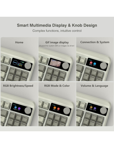 Teclado Gaming Womier M87 Pro Inalámbrico RGB 75% OLED