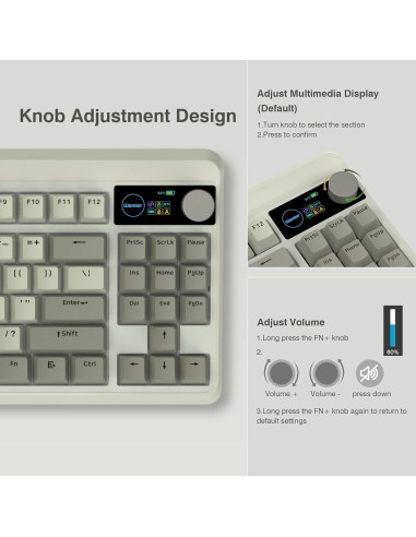 Teclado Gaming Womier M87 Pro Inalámbrico RGB 75% OLED