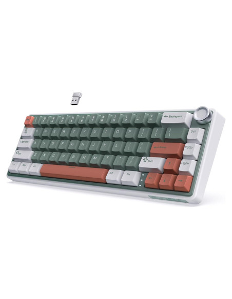 Teclado Mecánico RK Royal Kludge R65 Inalámbrico 60% Verde