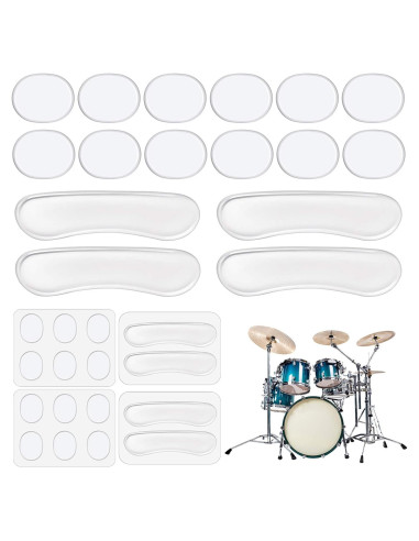 Atenuadores de tambor MIKIMIQI 12 Pcs Silicona Transparente