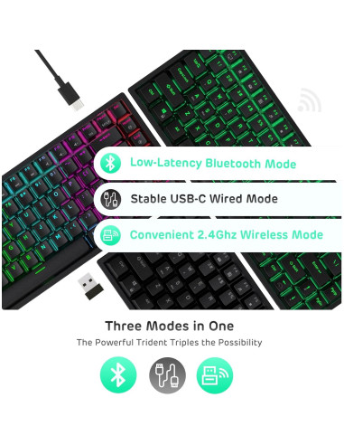 Teclado Mecánico RK Royal Kludge RK84 RGB Inalámbrico 75%