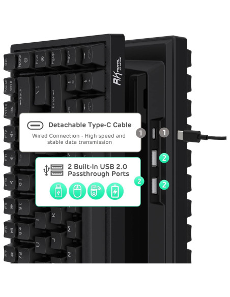 Teclado Mecánico RK Royal Kludge RK84 RGB Inalámbrico 75%