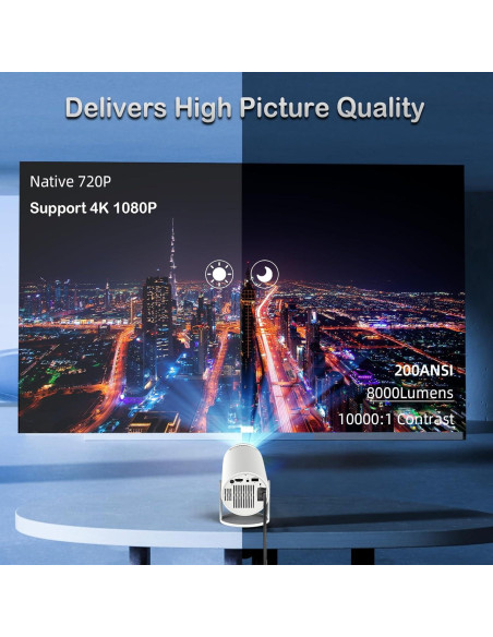 Proyector portátil Jaokpo AMX100 4K WiFi Bluetooth 720P Proyector portátil Jaokpo AMX100 4K WiFi Bluetooth 720P