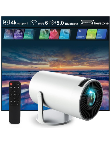 Proyector portátil Jaokpo AMX100 4K WiFi Bluetooth 720P Proyector portátil Jaokpo AMX100 4K WiFi Bluetooth 720P