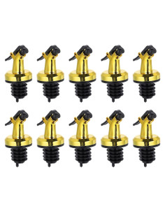 10 Vertedores de Botellas de Acero Inoxidable uxcell Dorado