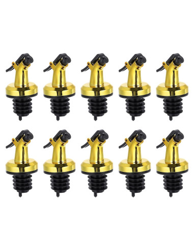 10 Vertedores de Botellas de Acero Inoxidable uxcell Dorado