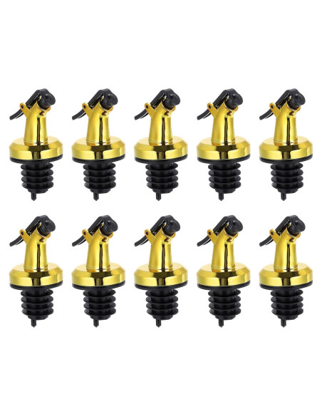 10 Vertedores de Botellas de Acero Inoxidable uxcell Dorado