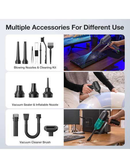 Soplador de Aire Comprimido MECO ELEVERDE 4 en 1 Verde