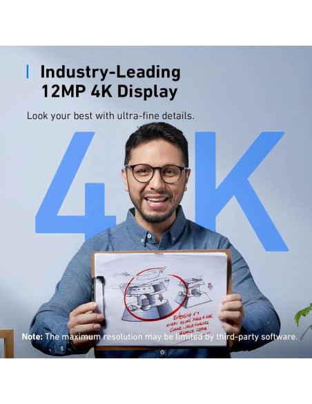 Cámara Web Anker C310 4K 12MP AI con Micrófono y Privacidad