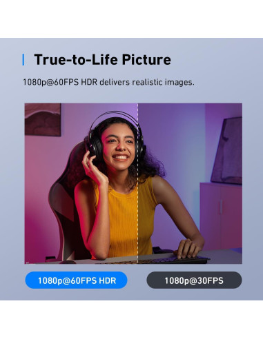 Cámara Web Anker C310 4K 12MP AI con Micrófono y Privacidad