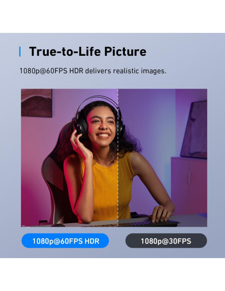 Cámara Web Anker C310 4K 12MP AI con Micrófono y Privacidad