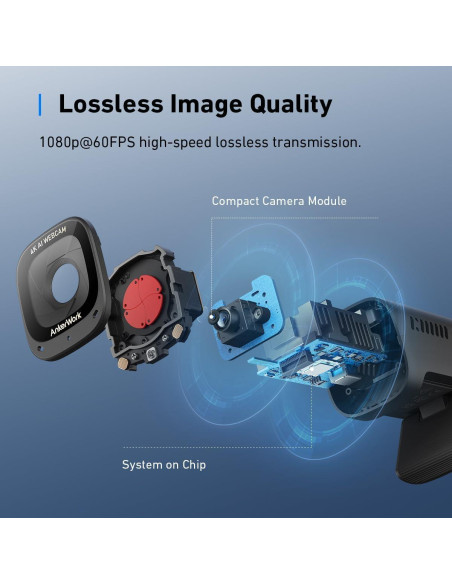 Cámara Web Anker C310 4K 12MP AI con Micrófono y Privacidad