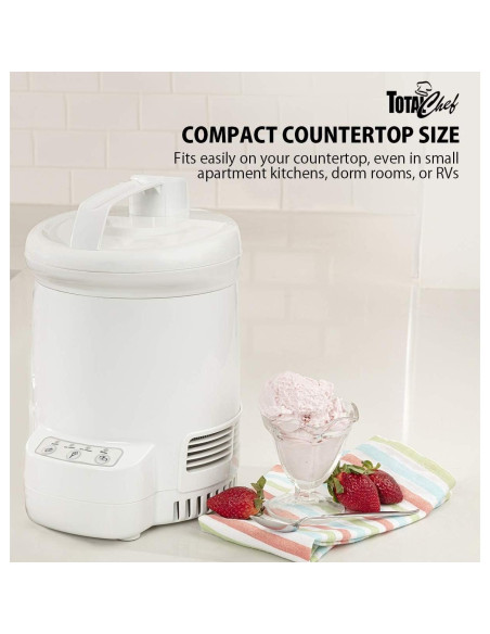 Máquina de Helados Koolatron Total Chef 1.2L Automática Blanca