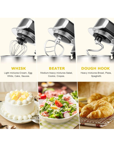 Batidora de pie Kitchen in the box 3L 6 velocidades Negro