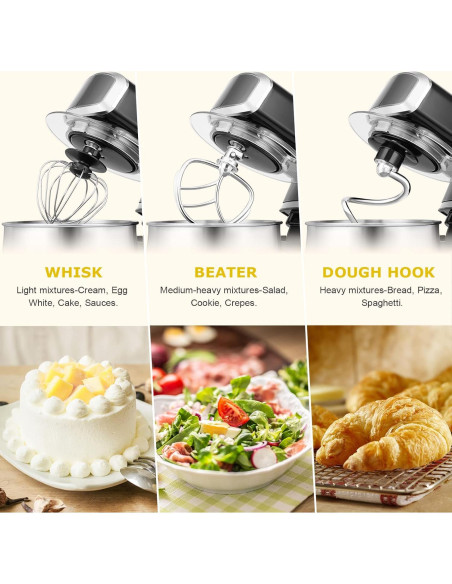 Batidora de pie Kitchen in the box 3L 6 velocidades Negro