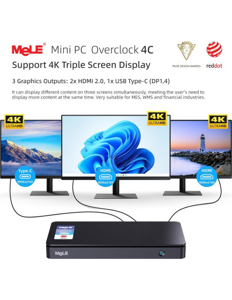 Mini PC MeLE Overclock 4C N95 16GB 512GB 4K Triple Pantalla Mini PC MeLE Overclock 4C N95 16GB 512GB 4K Triple Pantalla
