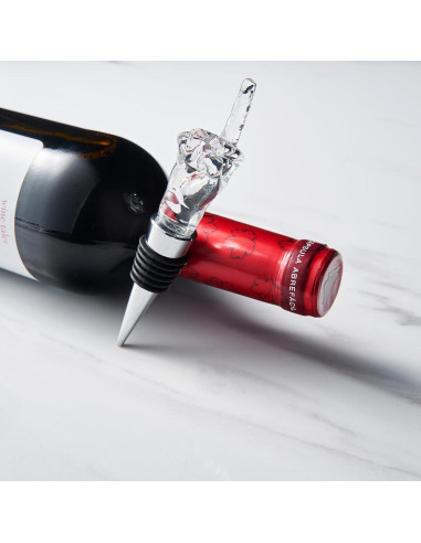 Tapón de Botella de Vino The Wine Savant Dedo Medio Reutilizable