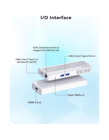 MINISFORUM S100 Mini PC Stick 8GB RAM 256GB 4K Ethernet