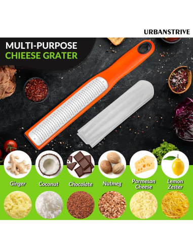 Rallador Zester Urbanstrive de Acero Inoxidable Fino Naranja