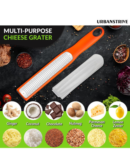 Rallador Zester Urbanstrive de Acero Inoxidable Fino Naranja