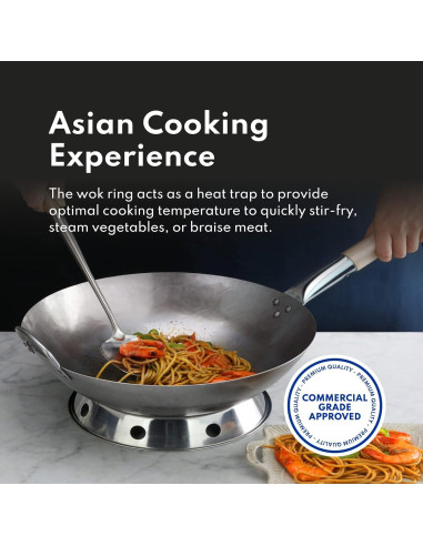 Wok de Acero al Carbono Nuevo Star 1028720 35,56 cm con Espátula