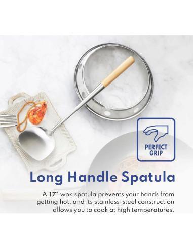 Wok de Acero al Carbono Nuevo Star 1028720 35,56 cm con Espátula