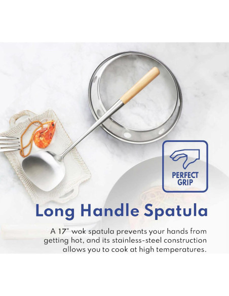 Wok de Acero al Carbono Nuevo Star 1028720 35,56 cm con Espátula