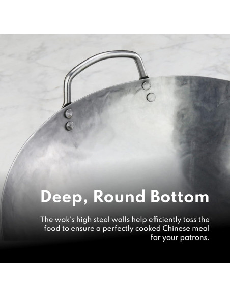 Wok de Acero al Carbono Nuevo Star 1028720 35,56 cm con Espátula