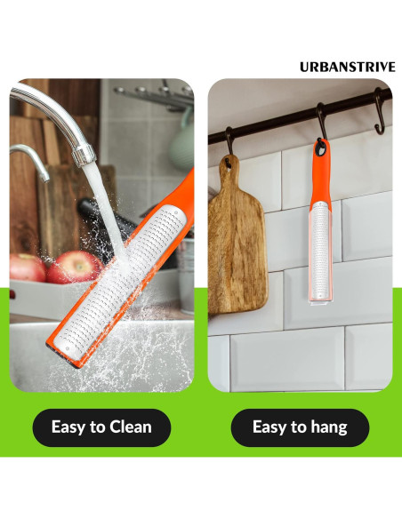 Rallador Zester Urbanstrive de Acero Inoxidable Fino Naranja
