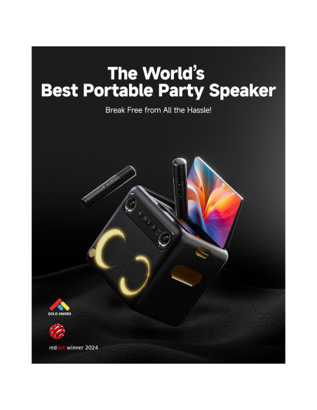 Máquina de Karaoke Ikarao Break X2 300W 2 Micrófonos