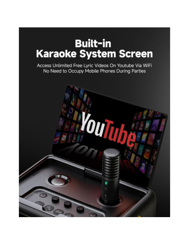 Máquina de Karaoke Ikarao Break X2 300W 2 Micrófonos