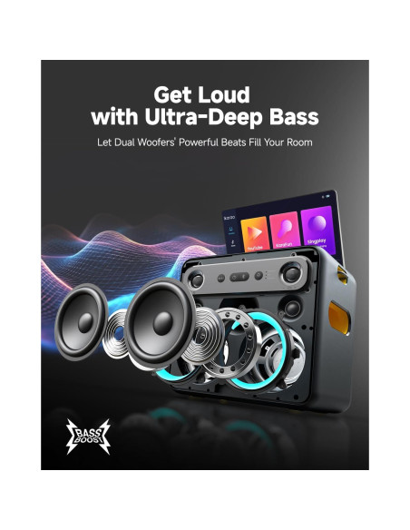 Máquina de Karaoke Ikarao Break X2 300W 2 Micrófonos