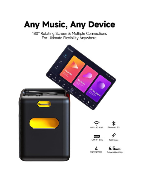 Máquina de Karaoke Ikarao Break X2 300W 2 Micrófonos