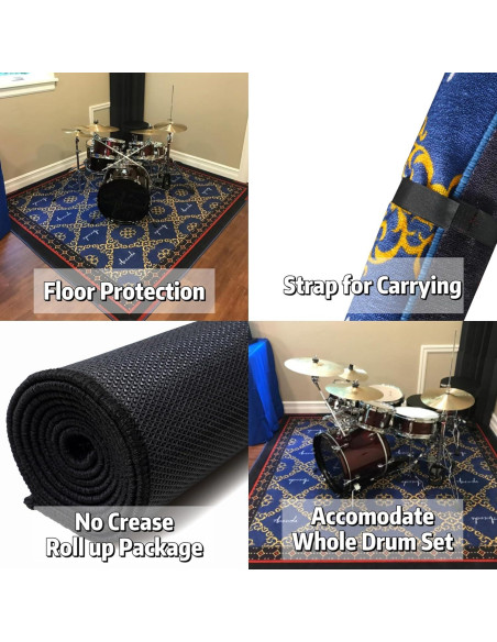 Alfombra de Tambor Aucuda 180x200 cm Antideslizante Azul Alfombra de Tambor Aucuda 180x200 cm Antideslizante Azul