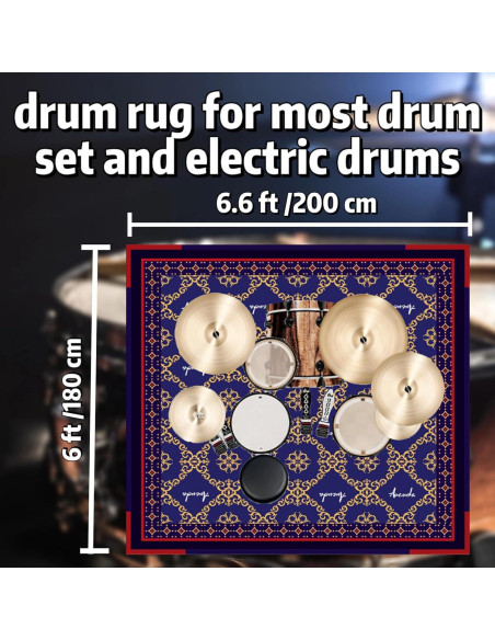 Alfombra de Tambor Aucuda 180x200 cm Antideslizante Azul Alfombra de Tambor Aucuda 180x200 cm Antideslizante Azul