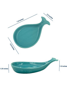 Soporte para cuchara de cerámica TEANXU ballena 19.8x12.2cm azul aqua 2
