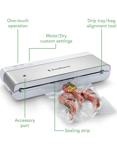 Máquina de Sellado al Vacío FoodSaver Compacta - Blanca