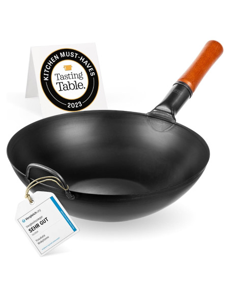 Wok YOSUKATA de Acero al Carbono 34 cm para Saltear