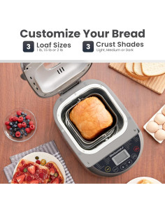 Máquina de Pan Elite Gourmet EBM8103SS 2 lb Acero Inoxidable 2