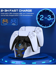 Estación de Carga Doble PS5 Svetaecho con LED - Carga Rápida 2