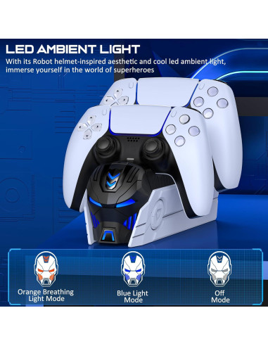 Estación de Carga Doble PS5 Svetaecho con LED - Carga Rápida